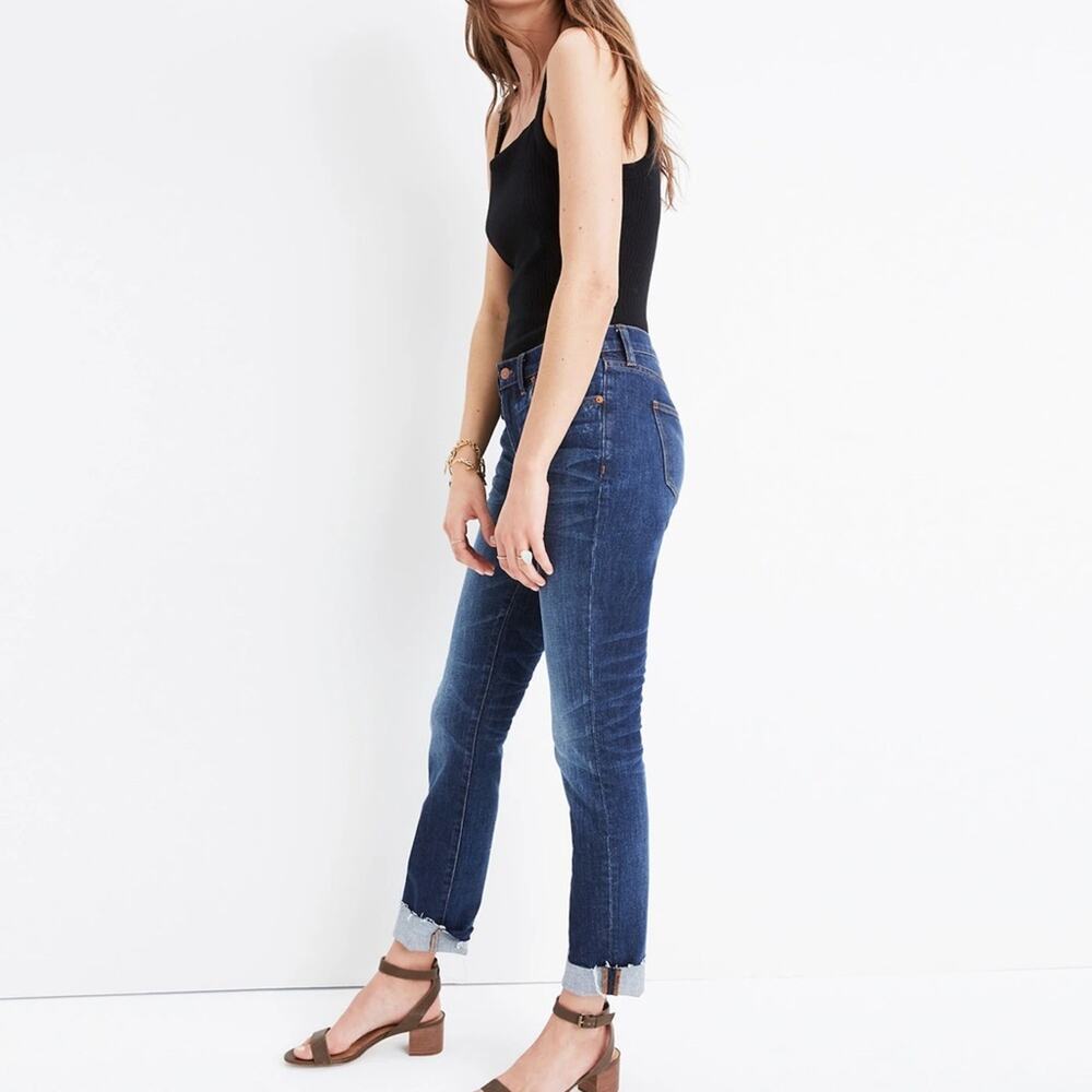 Madewell | Women’s The Slim Boyjean Raw-Hem Edition Dark Wash Denim Jeans G7200